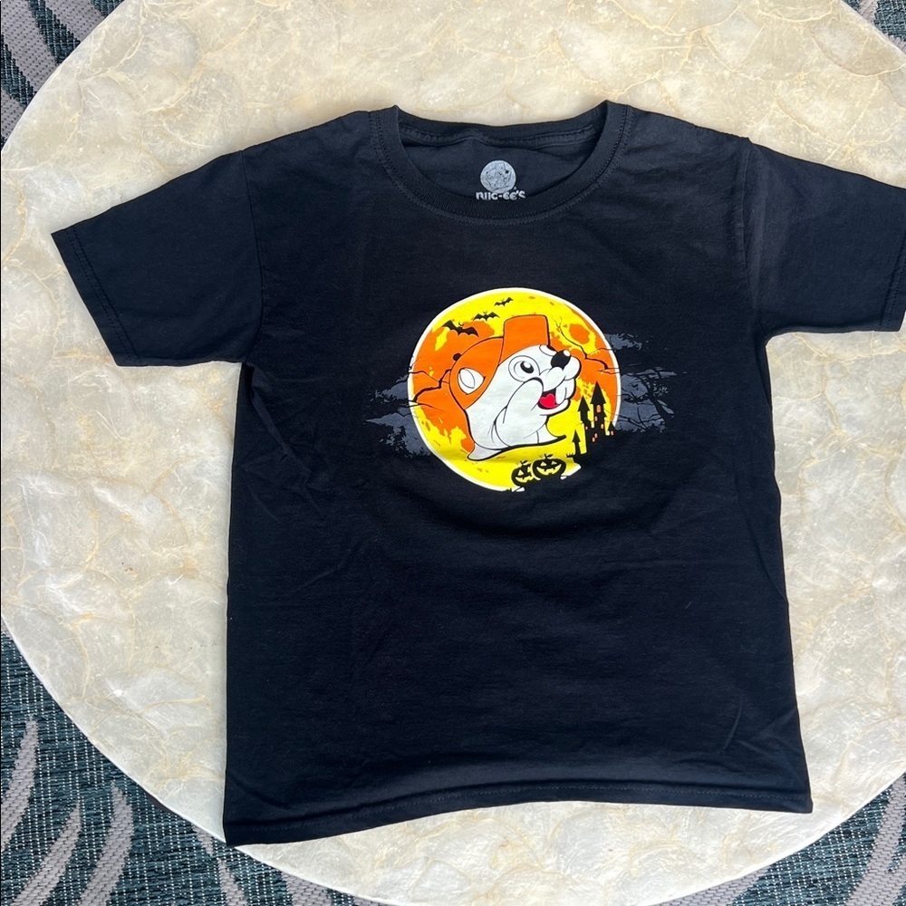 Buc-ee's  Halloween Kids Black Tee with Orange Graphic Youth Small